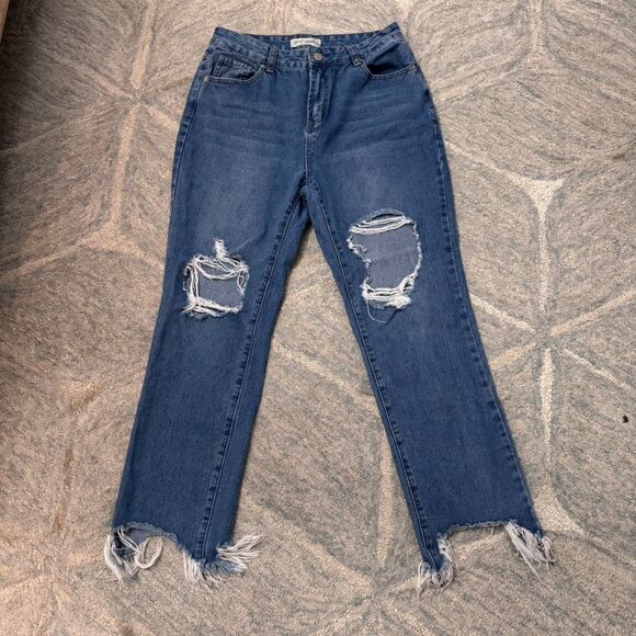 Great Smokey Los Angeles Distressed Mid Rise  Jeans with raw hemline sz7(bundle) - Picture 6 of 7
